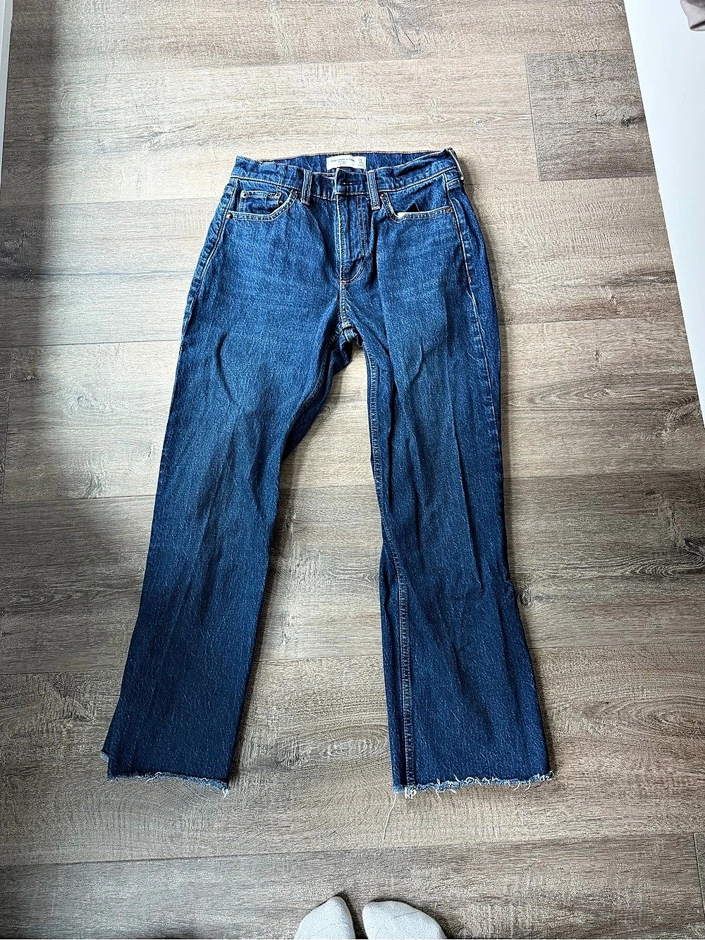 Abercrombie & Fitch Curve Love The Baggy Low Rise Jean Jeans Blue Waist 24